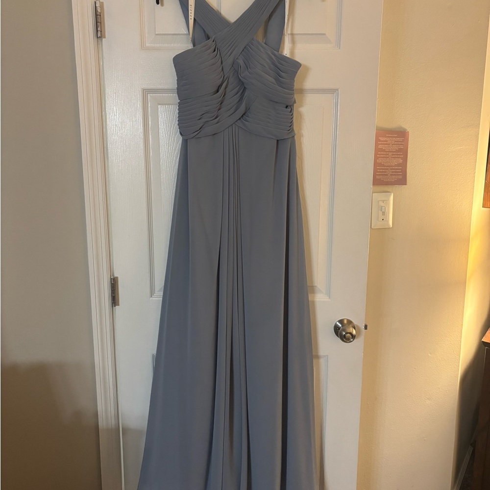 Azazie Blush Blue Maxi Dress